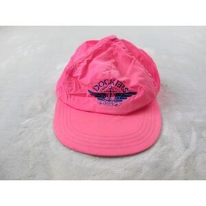 VINTAGE Dockers Levi's Hat Cap Mens One‎ Size Pink Neon Strapback USA 90s*